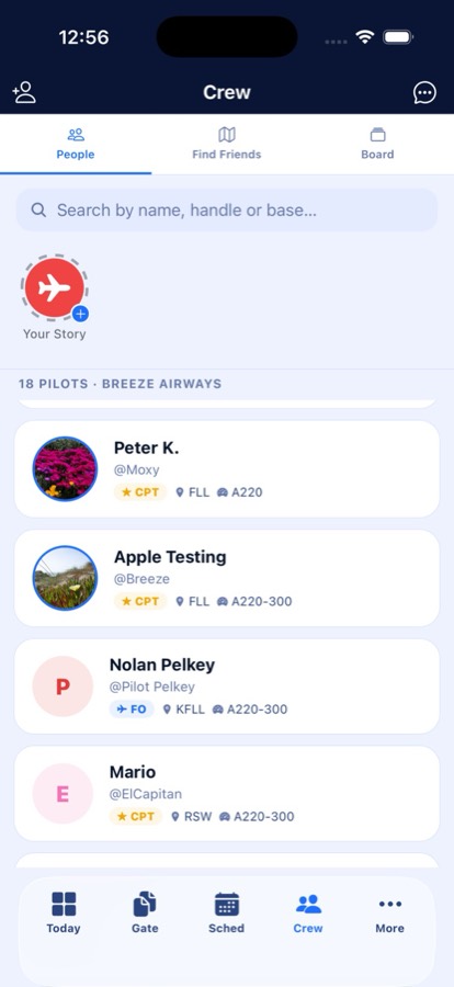 iFlight Pro Crew directory screen
